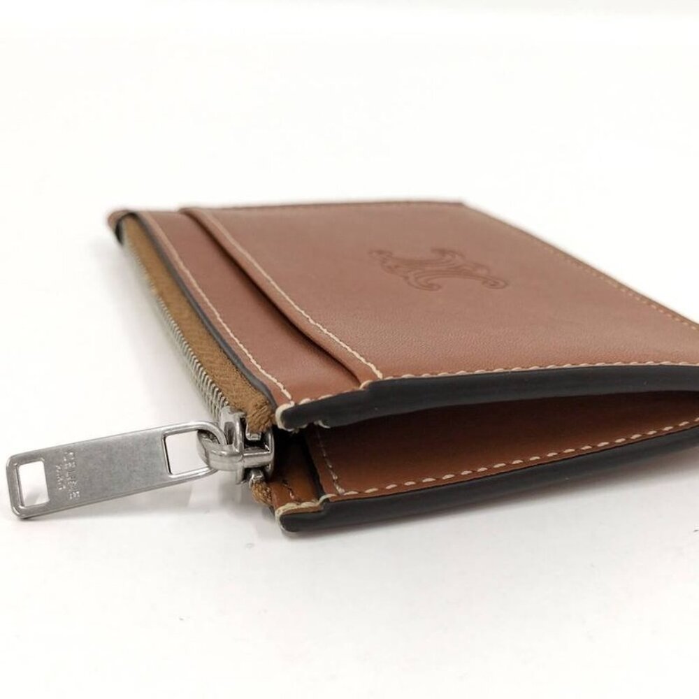 Celine Zip Card Case Leather Brown - Picture 4 of 10